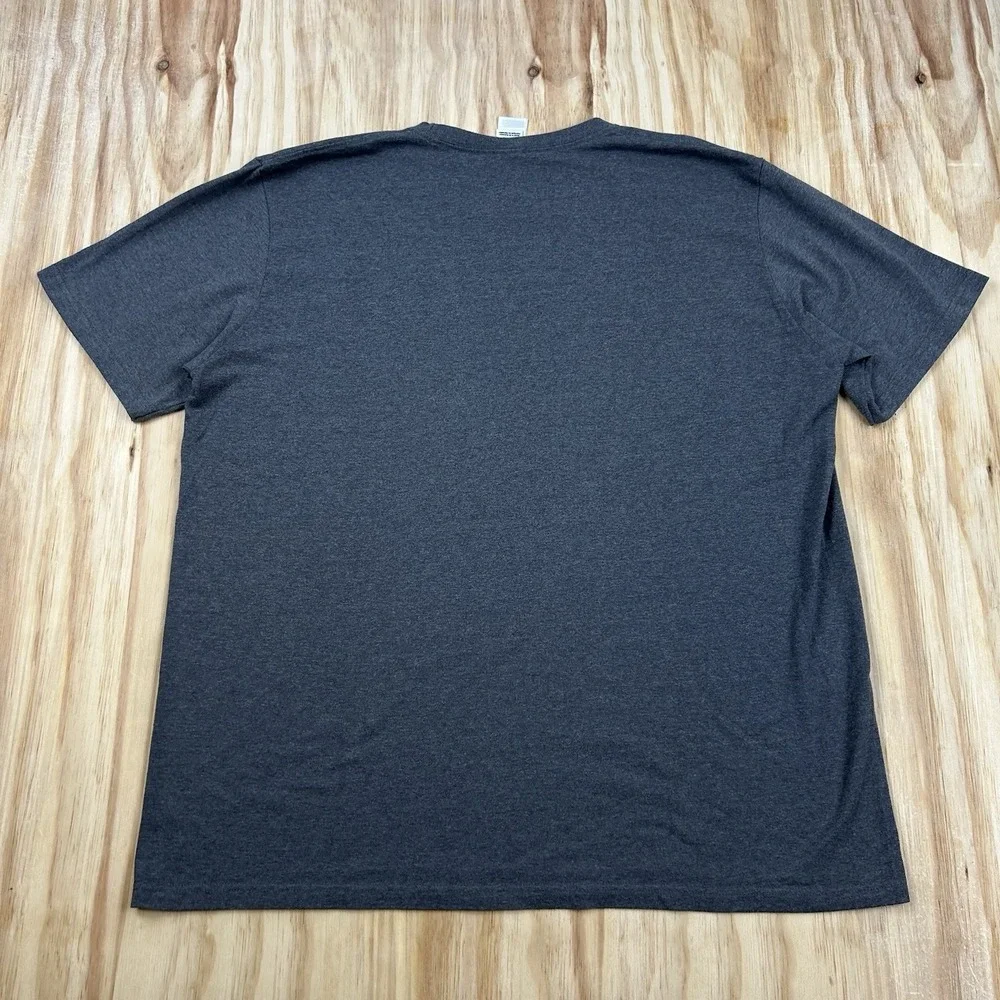 Vintage Y2K The North Face T Shirt 2XL Gray Mens Orange Big Logo Spellout Tee